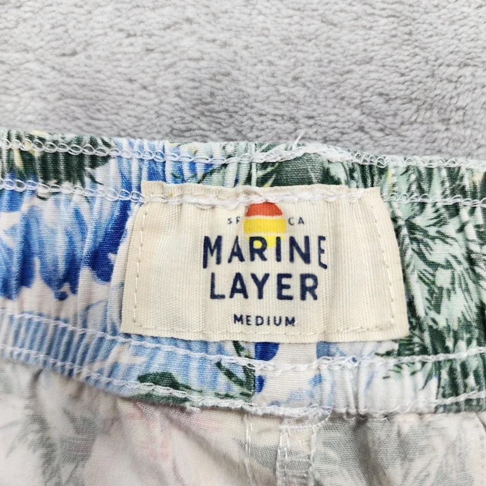 Marine Layer Swim Trunks Mens M Hawaiian Floral Tropical Mahalo Lined Drawstring